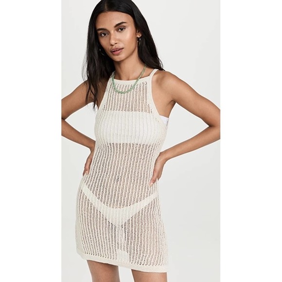 NEW Cult Gaia Yara Crochet Dress Sz M Off White - Picture 2 of 15